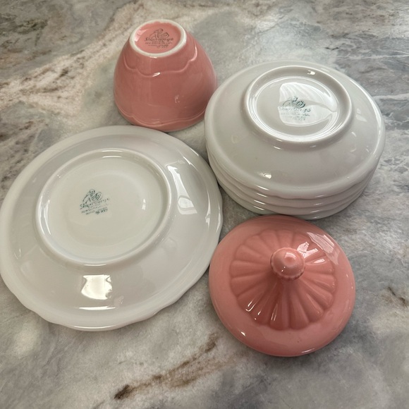 Pink and White Shenango China Dinnerware - Picture 2 of 2